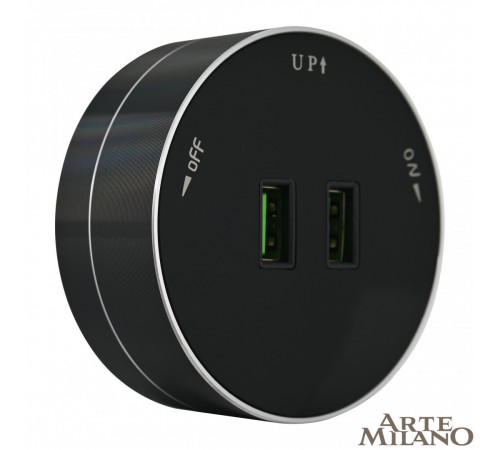 Трековая розетка Arte Milano Am-track-sockets 380011TS/USBx2 Black Трековая розетка Arte Milano Am-track-sockets 380011TS/USBx2 Black
