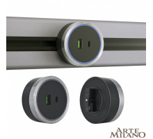 Трековая розетка Arte Milano Am-track-sockets 380066TS LED/USB-Type-C Grey