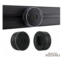 Трековая розетка Arte Milano Am-track-sockets 380011TS/USBx2 Black