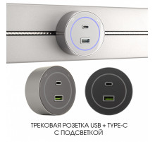 Трековая розетка Arte Milano Am-track-sockets-39 399732TS/USB-Type-C Silver