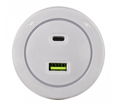 Трековая розетка Arte Milano Am-track-sockets-39 399731TS/USB-Type-C Silver Трековая розетка Arte Milano Am-track-sockets-39 399731TS/USB-Type-C Silver