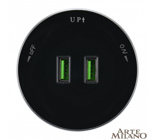 Трековая розетка Arte Milano Am-track-sockets 380011TS/USBx2 Black Трековая розетка Arte Milano Am-track-sockets 380011TS/USBx2 Black