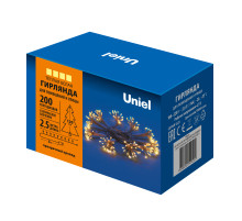 Гирлянда Uniel ULD-S0250-200/STA WARM WHITE IP44 STARBURST