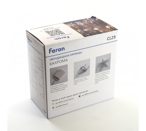 Светодиодная гирлянда бахрома Звезды Feron CL29 48615 Светодиодная гирлянда бахрома Звезды Feron CL29 48615