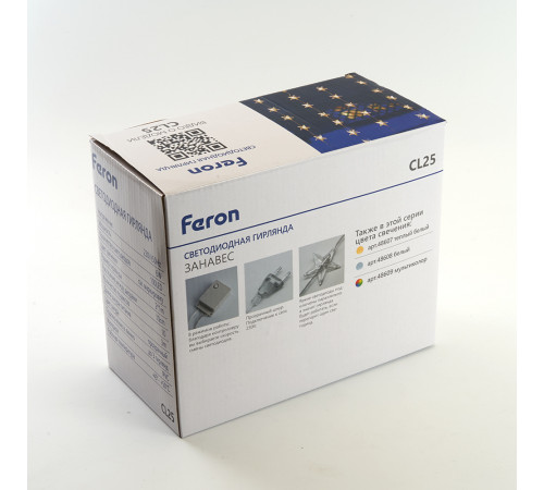 Светодиодная гирлянда занавес Звездочки Feron CL25 48607 Светодиодная гирлянда занавес Звездочки Feron CL25 48607