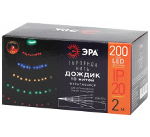 Гирлянда дождик 10 нитей 220V мультиколор ЭРА ENIN -2NM Б0047966