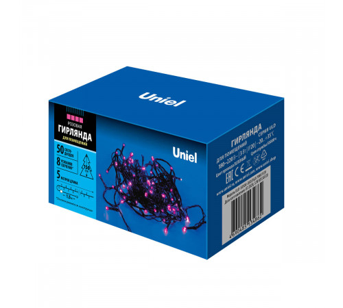 Светодиодная гирлянда Uniel 220V розовый ULD-S1000-100/DGA Pink IP20 UL-00008406 Светодиодная гирлянда Uniel 220V розовый ULD-S1000-100/DGA Pink IP20 UL-00008406