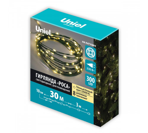 Гирлянда Роса Uniel ULD-S3000-300/DGA WARM WHITE IP20 DEW UL-00012083 Гирлянда Роса Uniel ULD-S3000-300/DGA WARM WHITE IP20 DEW UL-00012083