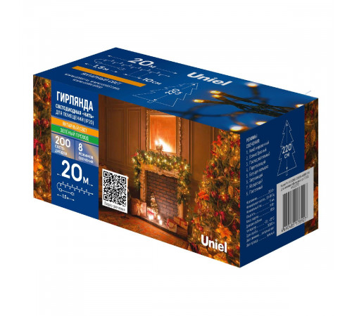 Гирлянда Uniel ULD-S2000-200/DGA AMBER IP20 UL-00010894