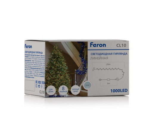 Светодиодная гирлянда Feron CL10 230В 60Вт 5000К 20м IP20 48180
