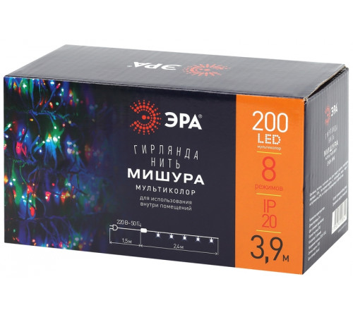 Гирлянда мишура 220V мультиколор ЭРА ENIN - WM Б0047972 Гирлянда мишура 220V мультиколор ЭРА ENIN - WM Б0047972