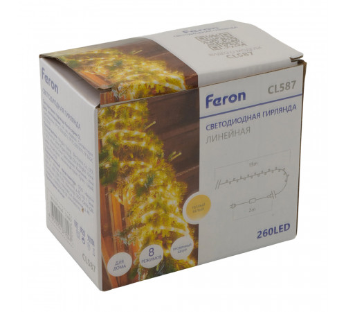Светодиодная гирлянда линейная Мини Дюралайт Feron CL587 51460 Светодиодная гирлянда линейная Мини Дюралайт Feron CL587 51460