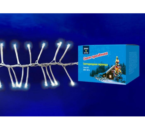 Светодиодная гирлянда (UL-00005479) Uniel 220V белый ULD-S0600-400/DTA White IP20 Firecracker