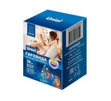 Светодиодная гирлянда Uniel Роса разноцветный ULD-S0500-050/DTB/3AA/RC RGB IP20 Dew UL-00007248