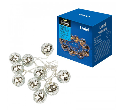 Гирлянда Uniel ULD-S1800-010/STB/3AA WARM WHITE IP20 DISCOBALLS Гирлянда Uniel ULD-S1800-010/STB/3AA WARM WHITE IP20 DISCOBALLS