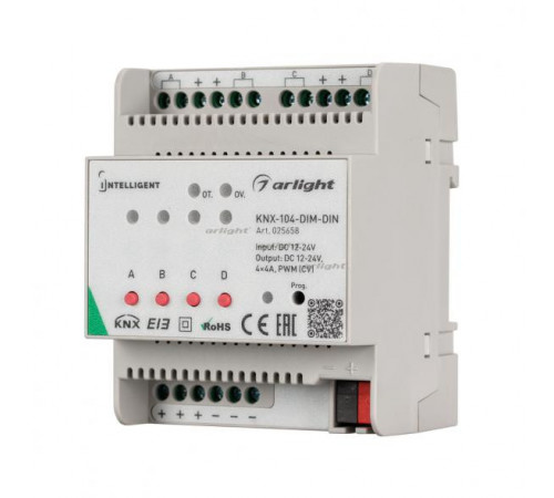 Диммер Arlight INTELLIGENT Arlight KNX-104-DIM-DIN 025658 Диммер Arlight INTELLIGENT Arlight KNX-104-DIM-DIN 025658