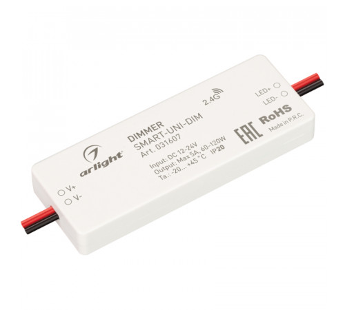 Диммер Arlight Smart-Uni-Dim (12-24V, 1x5A, 2.4G) 031607 Диммер Arlight Smart-Uni-Dim (12-24V, 1x5A, 2.4G) 031607