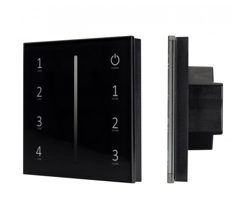 Панель Arlight Sens Smart-P17-Dim Black (230V, 4 зоны, 2.4G) 028129 Панель Arlight Sens Smart-P17-Dim Black (230V, 4 зоны, 2.4G) 028129