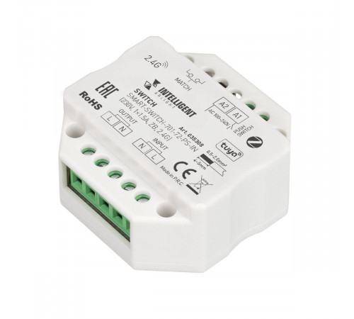 Релейный модуль Arlight SMART-SWITCH-701-72-PS-IN (230V, 1x1.5A, ZB, 2.4G) 035308 Релейный модуль Arlight SMART-SWITCH-701-72-PS-IN (230V, 1x1.5A, ZB, 2.4G) 035308