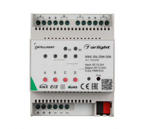 Диммер Arlight INTELLIGENT Arlight KNX-104-DIM-DIN 025658 Диммер Arlight INTELLIGENT Arlight KNX-104-DIM-DIN 025658