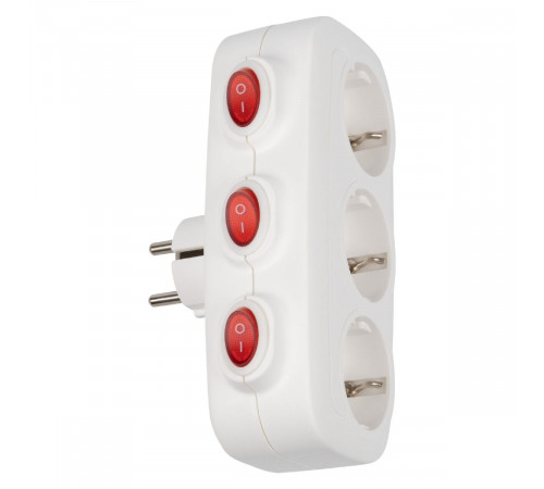 Разветвитель сетевой с выключателем Uniel S-GES3-16OB WHITE UL-00011239
