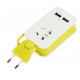 Удлинитель (UL-00003429) Uniel 1гн х 1,5м б/з Travel S-CT1-1,5U White/Green