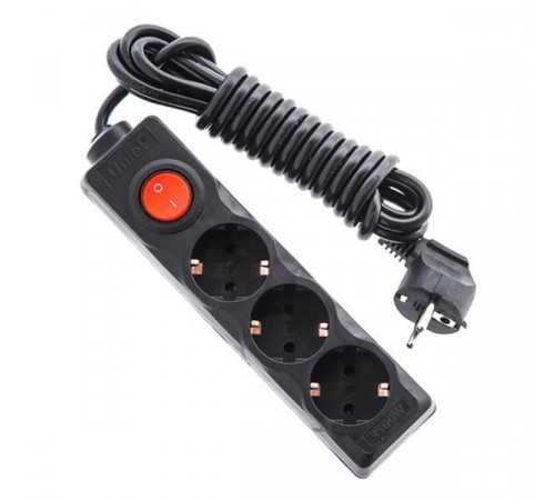 Удлинитель (UL-00003608) Uniel 2гн х 3м с/з Standard S-GCD3-3B Black Удлинитель (UL-00003608) Uniel 2гн х 3м с/з Standard S-GCD3-3B Black