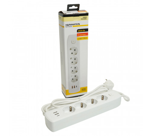 Удлинитель Stekker Home plus HM08-43-02 49978 Удлинитель Stekker Home plus HM08-43-02 49978