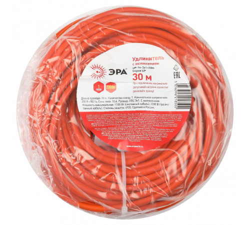 Удлинитель силовой Эра UPx-1e-3x1-30m Б0048679 Удлинитель силовой Эра UPx-1e-3x1-30m Б0048679