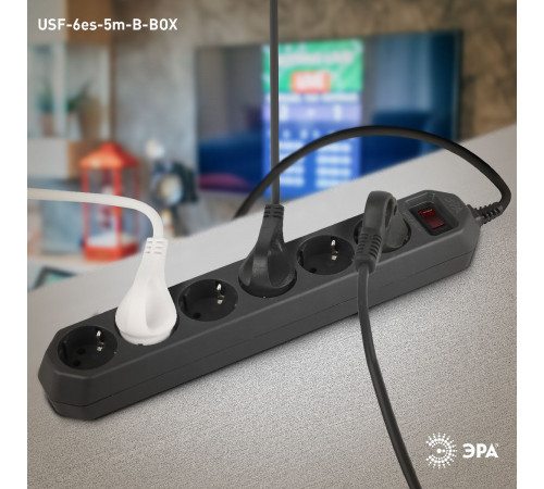 Сетевой фильтр Эра USF-6es-5m-B-BOX Б0037265