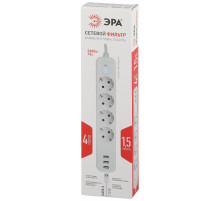 Сетевой фильтр Эра USF-4es-1,5m-3xUSBA-W Б0059567