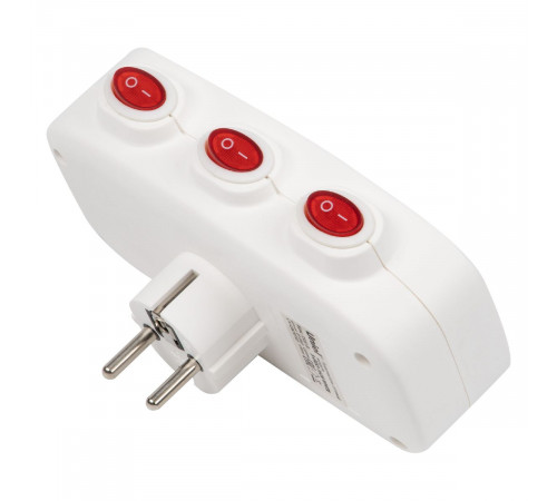 Разветвитель сетевой с выключателем Uniel S-GES3-16OB WHITE UL-00011239