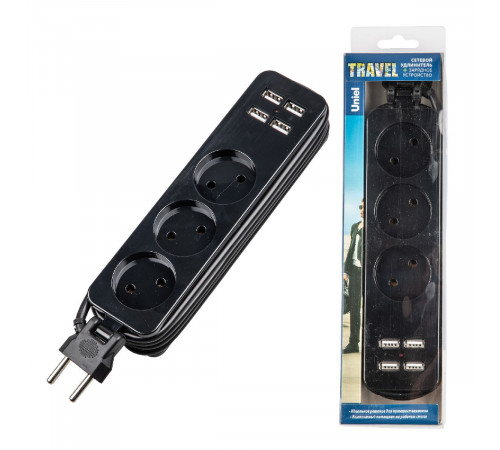 Удлинитель Uniel S-CT3-1,8U BLACK UL-00011137 Удлинитель Uniel S-CT3-1,8U BLACK UL-00011137