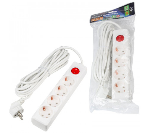 Удлинитель бытовой Uniel Ultra S-GCU4-5B WHITE UL-00010024 Удлинитель бытовой Uniel Ultra S-GCU4-5B WHITE UL-00010024