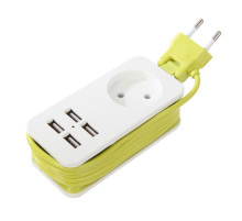 Удлинитель (UL-00003331) Uniel 1гн х 1,5м б/з Travel S-CT1-1,5U White/Green