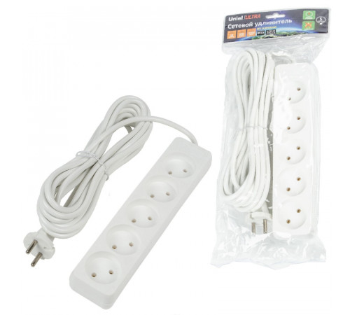 Удлинитель бытовой Uniel Ultra S-CU5-5 WHITE UL-00009991 Удлинитель бытовой Uniel Ultra S-CU5-5 WHITE UL-00009991
