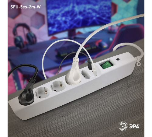 Сетевой фильтр Эра SFU-5es-2m-W C0043327 Сетевой фильтр Эра SFU-5es-2m-W C0043327