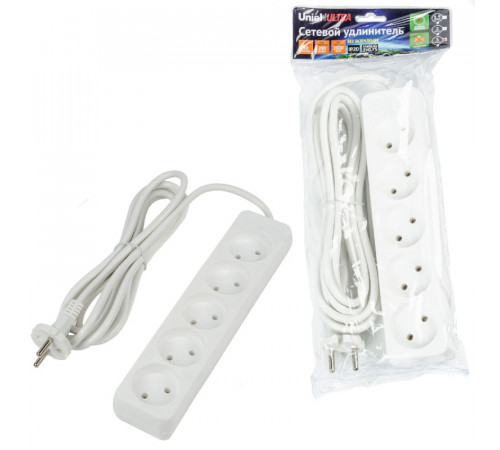 Удлинитель бытовой Uniel Ultra S-CU5-3 WHITE UL-00009990 Удлинитель бытовой Uniel Ultra S-CU5-3 WHITE UL-00009990