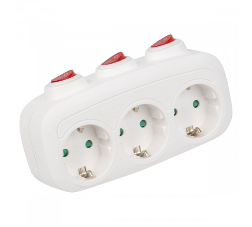 Разветвитель сетевой с выключателем Uniel S-GES3-16OB WHITE UL-00011239