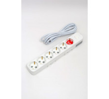 Удлинитель с/з 6вх с защитными шторками с включателем ELBI Myra 527-010203-612