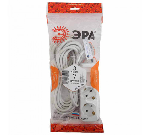 Удлинитель ЭРА UX-3e-7m Б0038577 Удлинитель ЭРА UX-3e-7m Б0038577