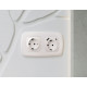 Лицевая панель для розетки с/з со шторками 2USB A+C Ambrella Volt Omega OP2100