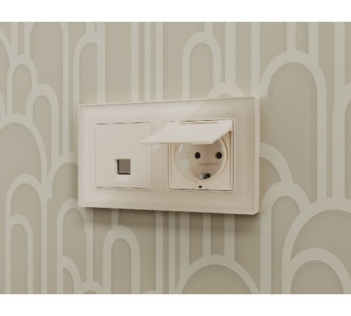 Лицевая панель для компьютерной/телефонной розетки RJ-45/RJ-11 Ambrella Volt Alfa AP3320 Лицевая панель для компьютерной/телефонной розетки RJ-45/RJ-11 Ambrella Volt Alfa AP3320