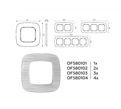 Рамка двухместная Ambrella Volt Radian OF580102 Рамка двухместная Ambrella Volt Radian OF580102
