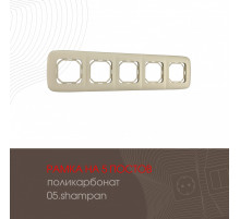 Рамка пятиместная Arte Milano 505.05-5.shampan
