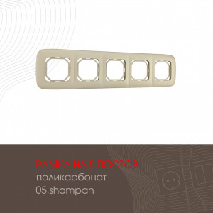 Рамка пятиместная Arte Milano 505.05-5.shampan