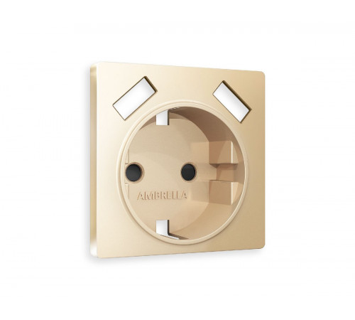 Лицевая панель для розетки с/з со шторками 2USB A+A Ambrella Volt Alfa AP6090 Лицевая панель для розетки с/з со шторками 2USB A+A Ambrella Volt Alfa AP6090