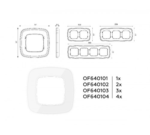 Рамка трехместная Ambrella Volt Coint OF640103 Рамка трехместная Ambrella Volt Coint OF640103