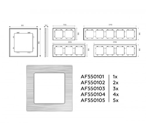 Рамка двухместная Ambrella Volt Platos AF550102