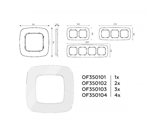 Рамка двухместная Ambrella Volt Radian OF350102 Рамка двухместная Ambrella Volt Radian OF350102